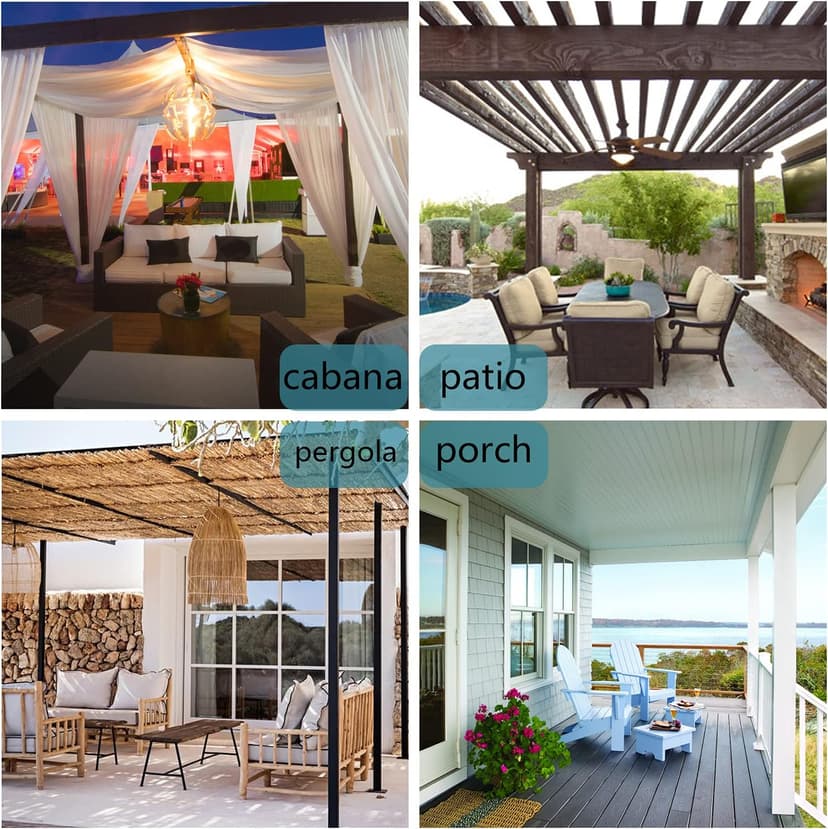 BONZER Waterproof Outdoor Curtains for Patio, Premium Thick Privacy Weatherproof Grommet Outside Curtains for Porch, Pergola, Cabana, 1 Panel, 54W x 84L inch, Cream