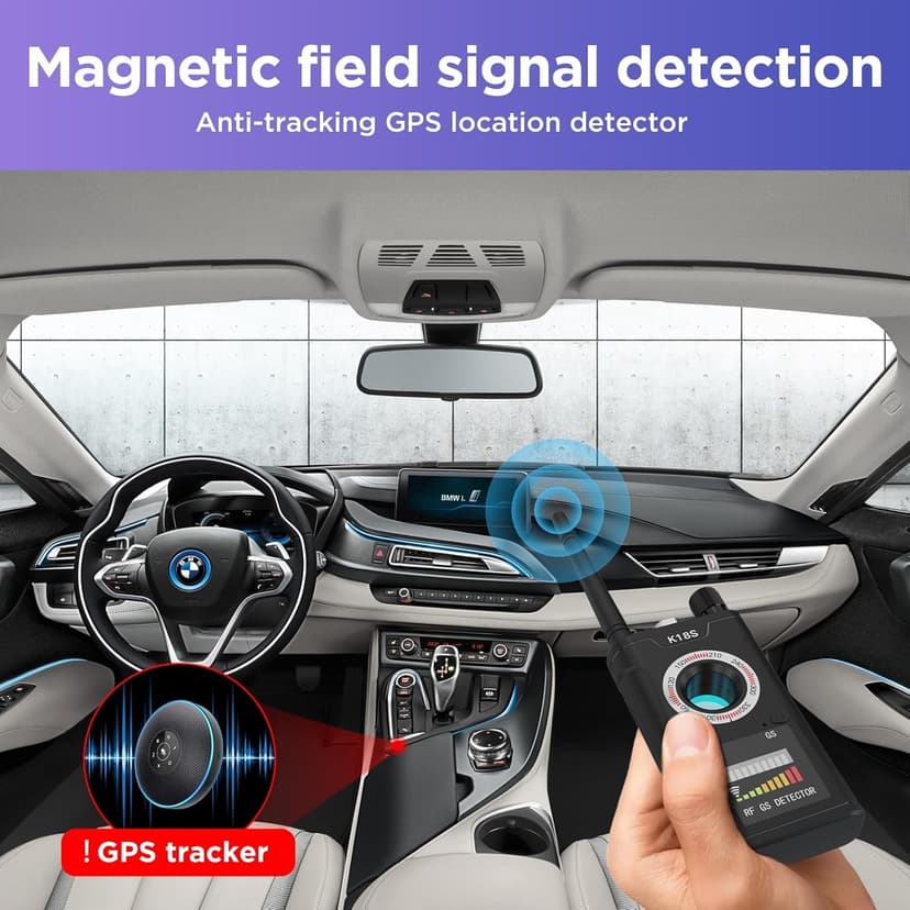 【Dual Antennas, Stronger Detection】 Hidden Camera and Bug Signal Detector, Rechargeable Portable GPS Tracker Finder, Spy Microphone Device Scanner for Travel, Home, Hotel, Car, Office, and Air-bnb
