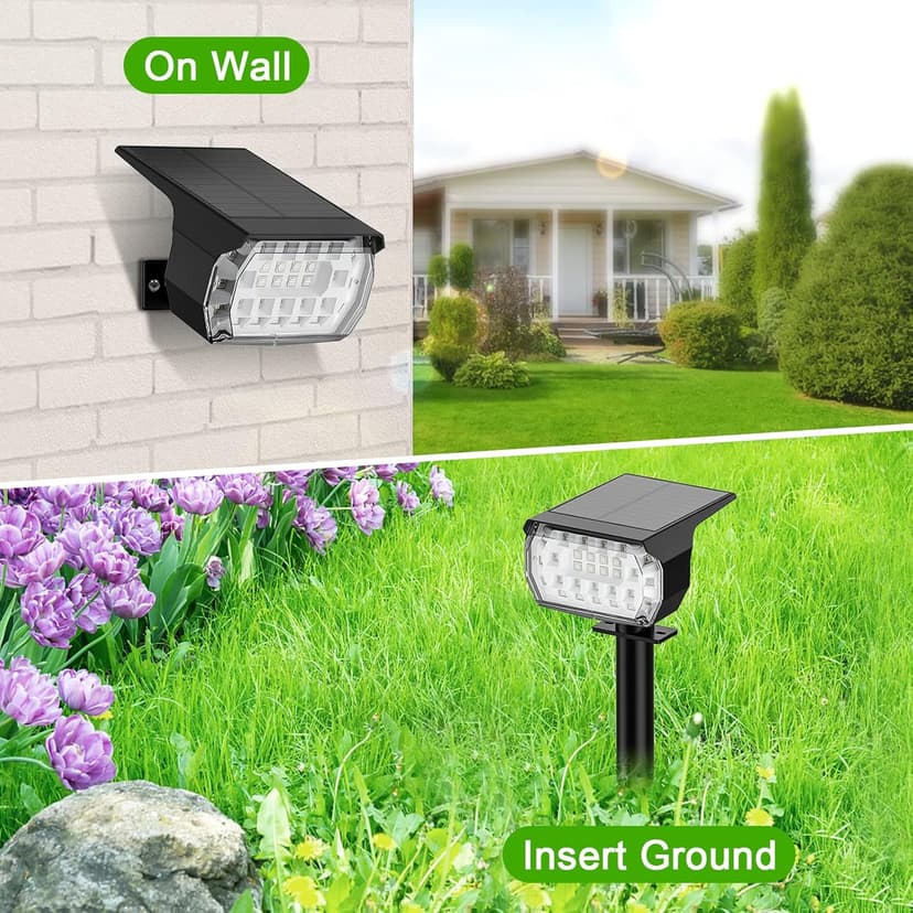 LANSOW Solar Spot Lights Outdoor Color Changing, [7 Modes/8 Pack] Christmas Landscape Spotlights, Solar Lights Outdoor Waterproof, Solar Powered Flood Lights for Outside Yard Garden Pathway