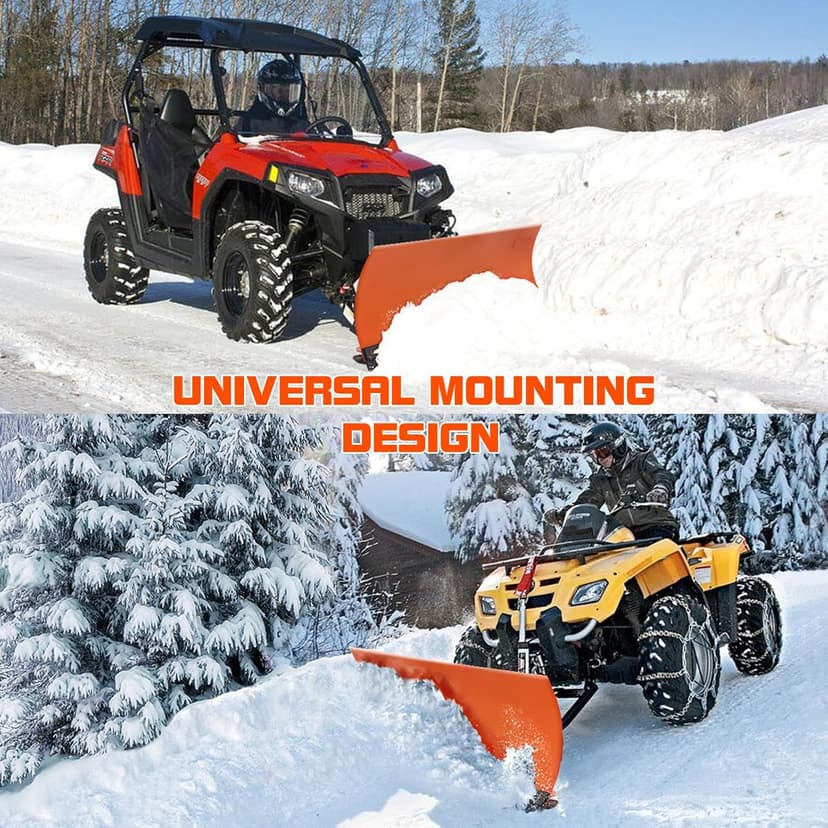 48" Snow Plow Blade Adjustable 0/15/30 Degrees- Heavy-Duty Plow Universal for ATVs, UTVs, and Lawn Tractors – Durable Steel Construction, Easy Mounting, Perfect for Driveway & Sidewalk Clearing