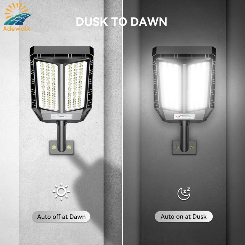 5000W Solar Lights Outdoor - 6500K LED Solar Street Lights Outdoor, Dusk to Dawn, IP66 Waterproof Solar Flood Lights with Motion Sensor and Remote Control for Yard, Patio, 2 Pack