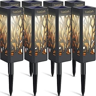 TomCare Solar Lights Outdoor Upgraded Bright Solar Pathway Lights Bigger Size Decorative Solar Waterproof Solar Powered Led Landscape Garden Lighting for Path Yard Walkway, 8 Pack