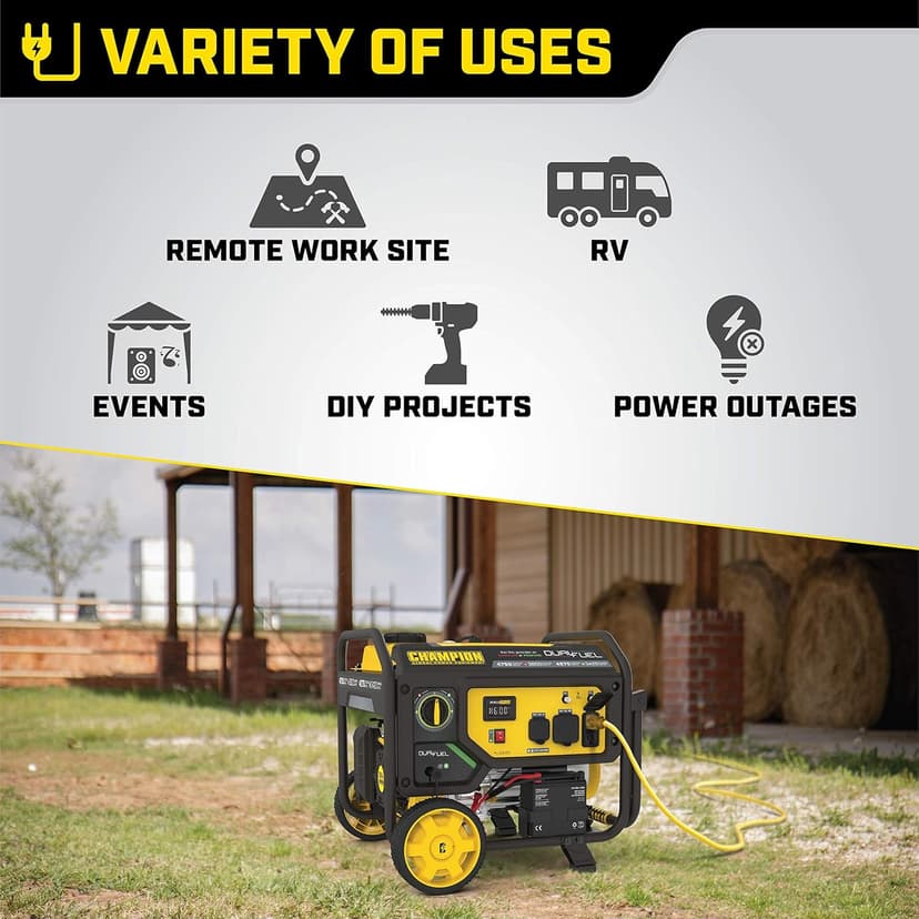 Champion Power Equipment 4750-Watt Dual Fuel Portable Generator with Electric Start, Wheel Kit