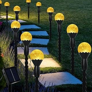 SEMILITS Solar Landscape Lights 12LED Bubble Beads Shaped Outdoor Solar String Lights for Path Garden Patio Decor