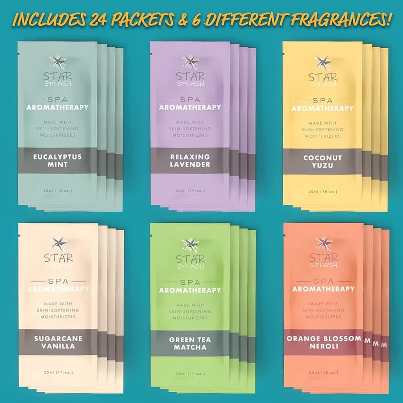 Hot Tub Aromatherapy 24 Pack – Now 2X Stronger - Set of Relaxing Spa Scents Including Lavender, Eucalyptus, Vanilla, Coconut, and More – Paraben-Free, Hot Tub Accessories for Adults
