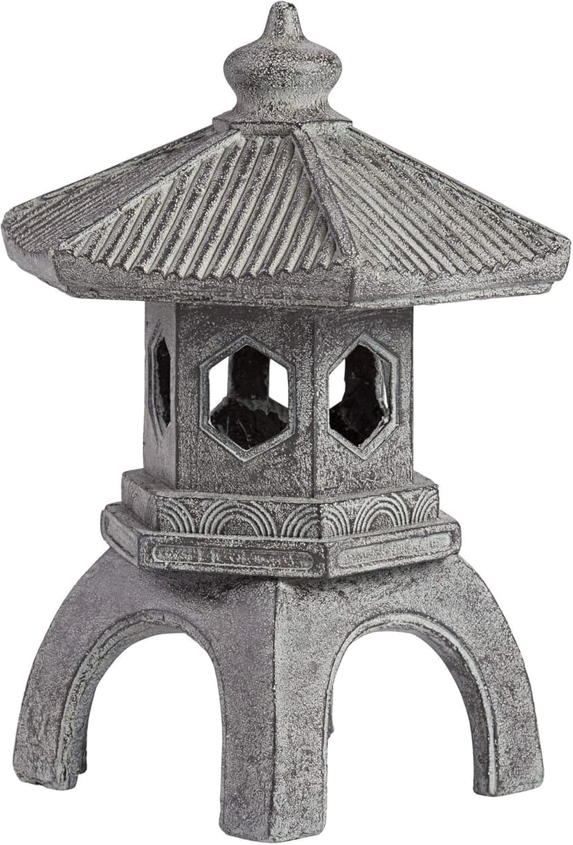 John Timberland Pagoda Statue Sculpture Asian Japanese Garden Decor Indoor Outdoor Front Porch Patio Yard Outside Home Balcony House Exterior Lawn Gray Old Faux Stone Finish Resin 16 1/2" Tall