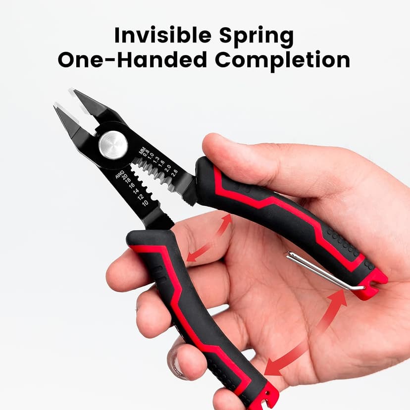 KAIWEETS Wire Cutters 6-Inch Flush cutter with Supplementary Stripping, Cutting Pliers, Handy and Slim Diagonal Cutters, Side Cutting Pliers, Sharp Snip, Safety Lock