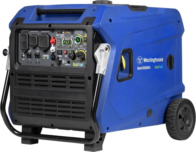 Westinghouse 11000 Peak Watt Dual Fuel Portable Inverter Generator, Remote Electric Start, Transfer Switch Ready, Gas and Propane Powered, Low THD - Safe for Electronics, Parallel Capable, CO Sensor