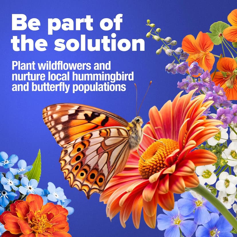 HOME GROWN Wildflower Seeds – 134,000+ Pure 𝗡𝗢𝗡-𝗚𝗠𝗢 𝗨𝗦𝗔 Seeds, No Filler – 23 Varieties Bulk Mix (3oz) for Birds & Butterflies – Annual & Perennial Wild Flowers for Fall Garden Planting