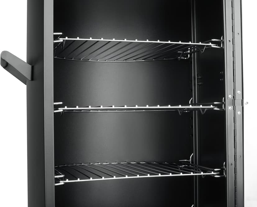 Propane Smoker with Cover, Vertical Smoker Grill with Temperature Control Outdoor Heavy Duty Three Removable Smoking Shelves, Black