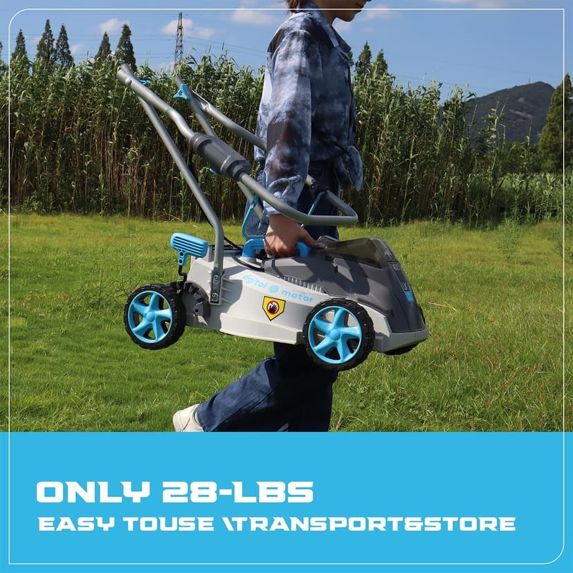 40V Cordless Lawn Mower with Brushless Motor - 13 Inch Lightweight 2-in-1 Push Mower, 5 Adjustable Cutting Heights, Low Noise & 40V Lithium-Ion Battery Included, Ideal for Small Yards