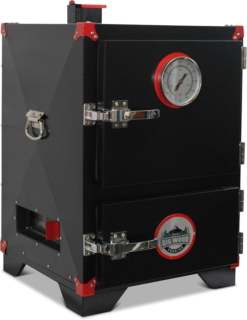 Smoker Heavy Duty Charcoal Cabinet Smoker for Outdoor BBQ Grills Cooking, Black