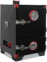 Smoker Heavy Duty Charcoal Cabinet Smoker for Outdoor BBQ Grills Cooking, Black
