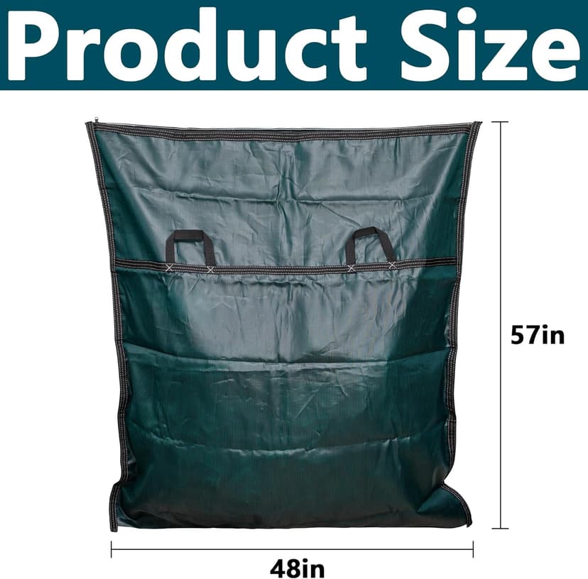 Adnee Pool Safety Cover Stowaway Bag with 4 Carry Handles,48x57 Inch Waterproof Pool Cover Storage Bag, Pool Cover Stowaway Bags for Pool Covers Packing