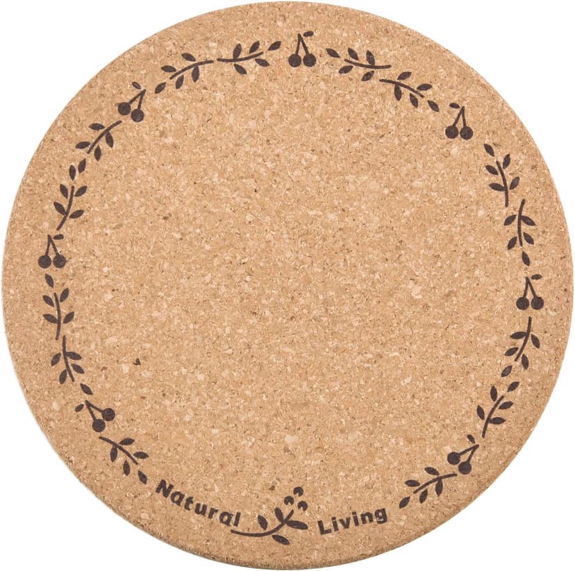 Round Cork Trivets - Hot Pads for Dishes, Pots, Pans & Baking Sheets - Table & Countertop Use
