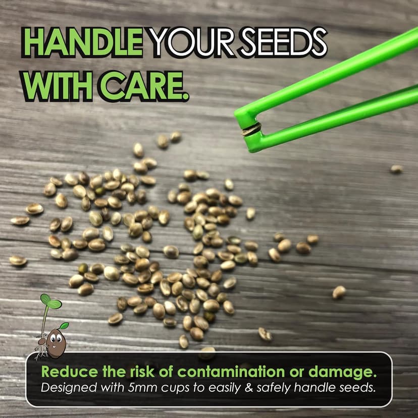 3PCS Cannakan HUGGERS Cupped Seed Tweezers Featuring a Dibber End for Planting Seeds.