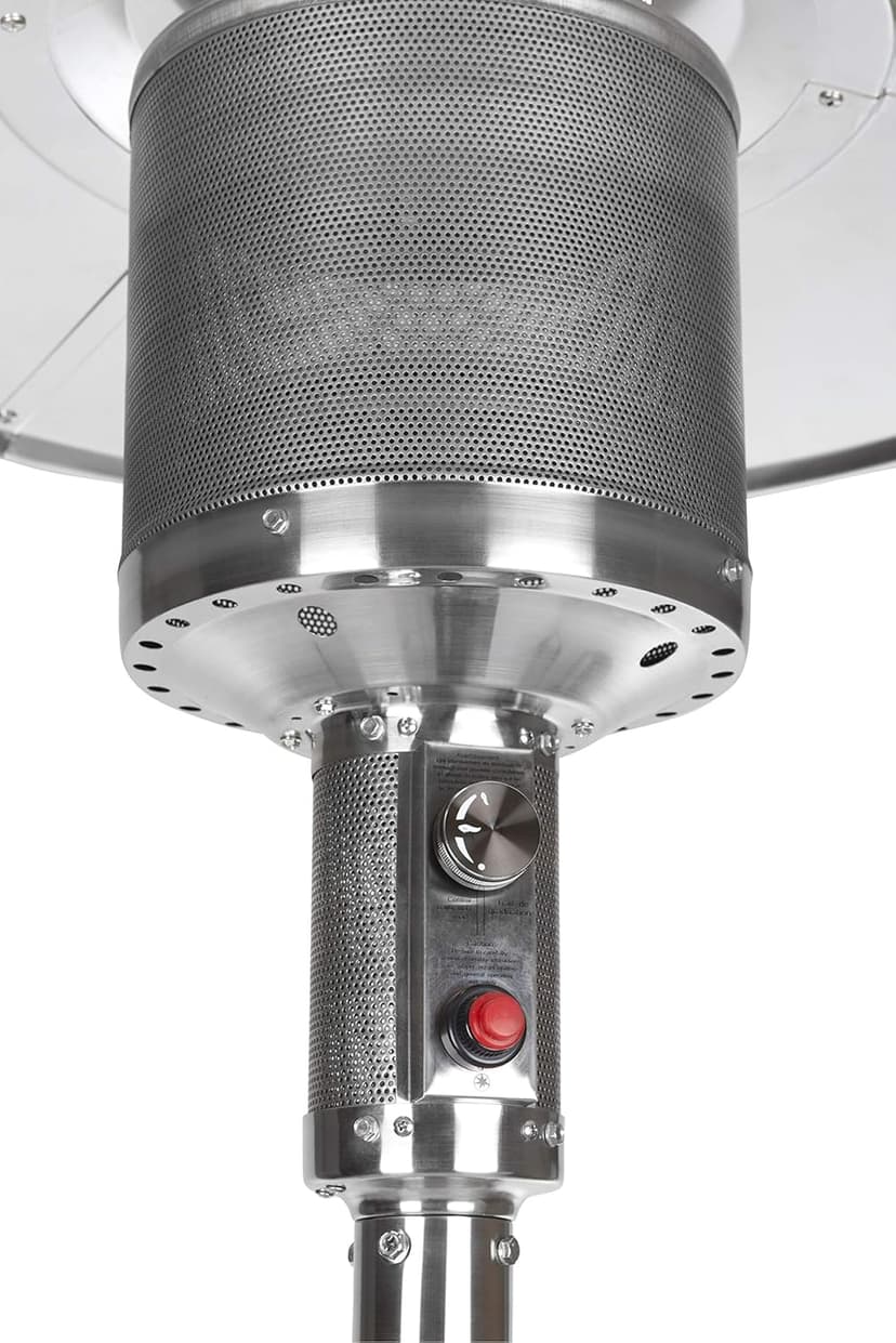 Fire Sense 61445 Natural Gas Patio Heater 45,000 BTU With Electric Ignition System For Residential - Stainless Steel