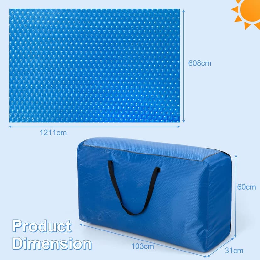 S AFSTAR 20ft x 40ft Pool Cover, Rectangle Swimming Pool Cover with Carry Bag, Waterproof & Dustproof Heavy Duty Pool Cover, 12-MIL Heat Retaining Pool Solar Blanket for Above-Ground & In-Ground Pools