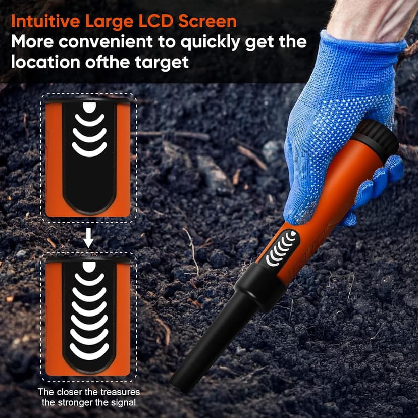 Metal Detector Pinpointer for Adults Kids, Handheld Metal Detector Wand for Precise Targeting, Fully Waterproof Underwater Detector with LCD Screen, 360° Detection, 3 Alert Modes, MD-880