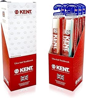 [KENT] CLASSIC Medium Head Extra Soft Toothbrush, Sensitive Teeth & Gums for Adults & Teens - (Set of 6)