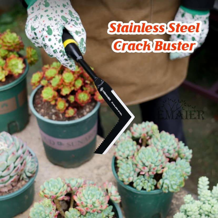Garden Tool Set - Featuring a Heavy-Duty Stainless Steel Hand Cultivator, Transplant Shovel, Trowel, Crack Weeder, and Dandelion Weeder - The Ultimate, Unbreakable Gardening Gift