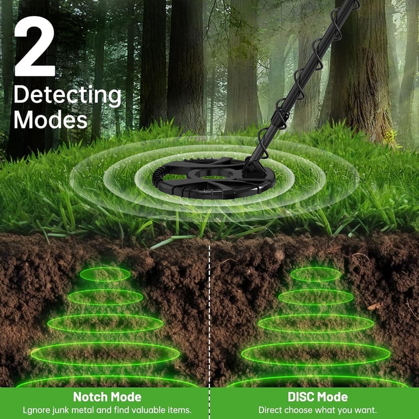 Housiwill Metal Detector, Metal Detector for Adults Professional with LCD Display, IP68 Waterproof Metal Detector, 4 Professional Mode with Higher Accuracy DSP Chip