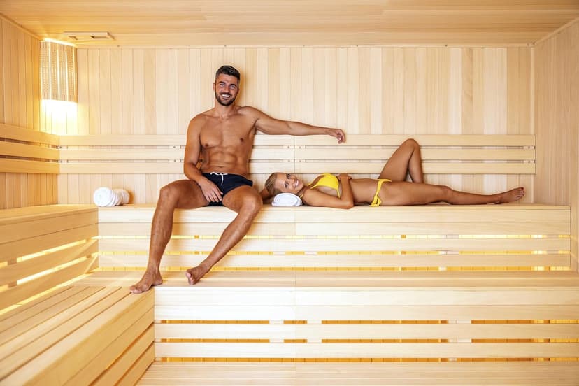 Customize Luxury Outdoor Sauna 6-10 Person, Canadian Hemlock, Red Cedar Sauna, Porch Option, Glass Window Option, Wood Burning Stove or Harvia Heater with Rocks, Extra Large Backyard Saunas (0-195 °F)