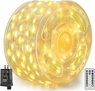 Ollny Christmas Lights Warm White, 600LED 197FT Christmas Tree Lights IP67 Waterproof, Plug in Fairy Lights with Remote 8 Modes Timer, Xmas Light for Outdoor Indoor House Holiday Decor