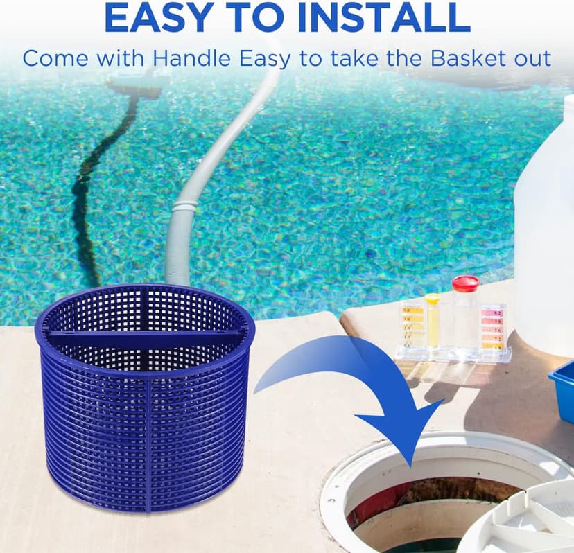 Tooetoy Pool Skimmer Basket Compatible with Hayward Automatic Skimmers SPX1082CA & Aladdin B-152, Fit Models SP1082 SP1083 SP1084 1085 1086 SP1075 1075T, 7"-Remove Leaves and Debris,No Weighted