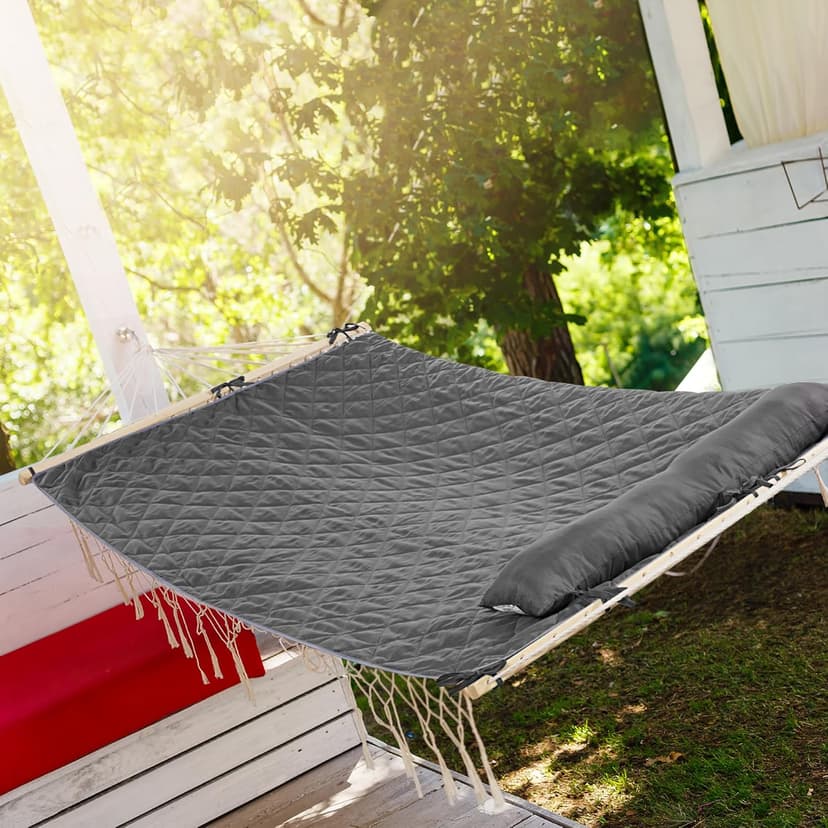 Hombys Outdoor Hammock Pad & Pillow Set, 2 Person Hammock Pad, Grey
