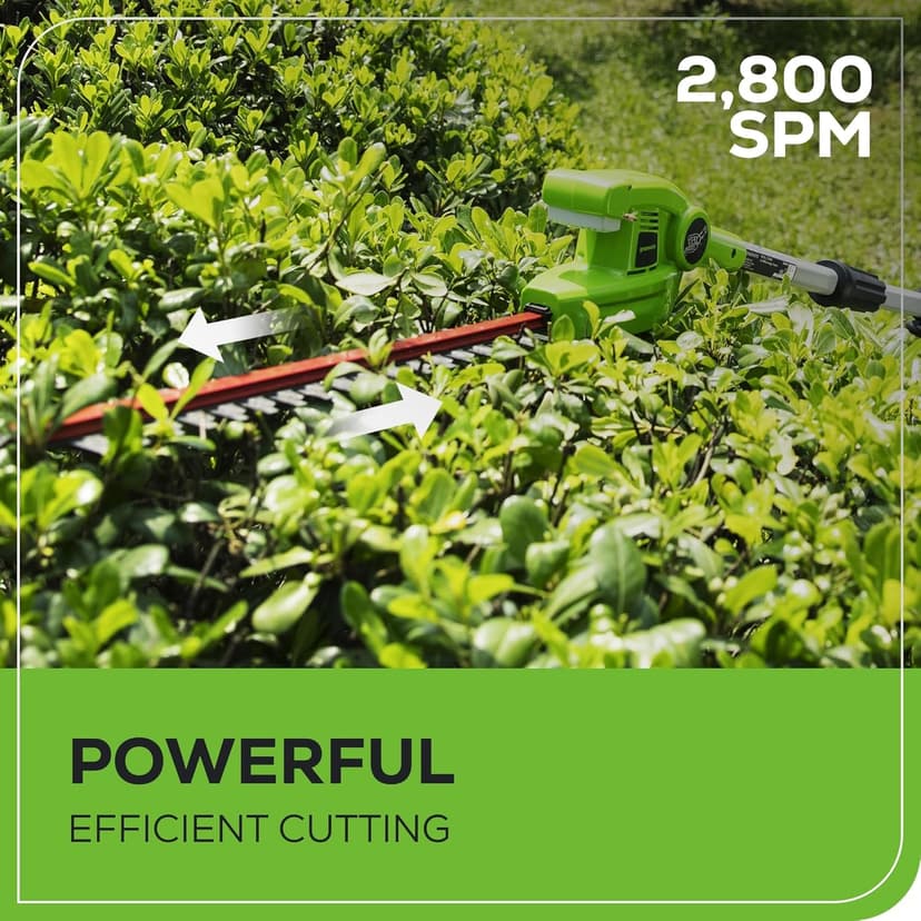 Greenworks 40V 20" Cordless Pole Hedge Trimmer, 2.0Ah Battery and Charger Included