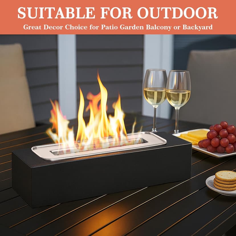 Tabletop Fire Pit with Smores Kit, Table Top Firepit Smores Maker, Portable Outdoor Fireplace Tabletop, Decor Home Patio Gifts for Women Mom Him Men - Mothers Day White Elephant Unique Gift, Black