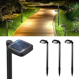 4 Pack Solar Pathway Lights with 2-in-1 Warm White and Cool White Light Modes, Solar Lights for Outdoor Garden Yard Landscape Path Walkway Sidewalk