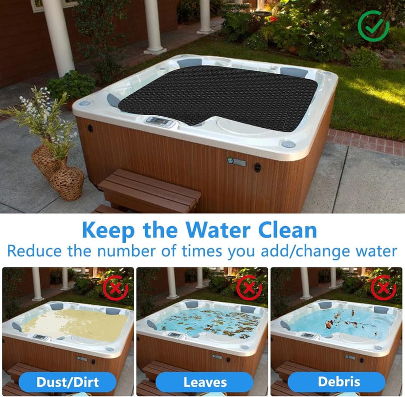 7 x 7 FT Spa and Hot Tub Cover, 16Mil Square Hot Tub Thermal Blanket, Insulation Solar Blanket Bubble Cover for Energy Efficiency & Safety