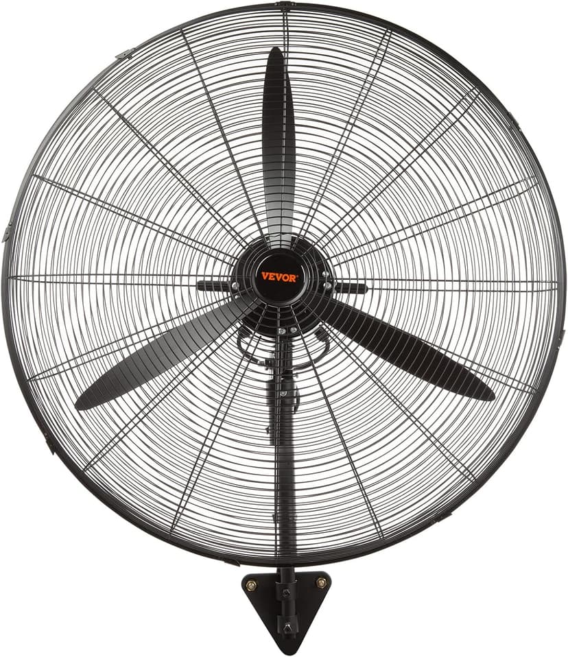 VEVOR 30 Inch Wall-Mount Misting Fan, 3-speed IP44 Waterproof Oscillating, Max. 9500 CFM Wall Mounted Fan for Outdoor, Commercial, Residential, Greenhouse, Workshop, Patio, Black, ETL Listed