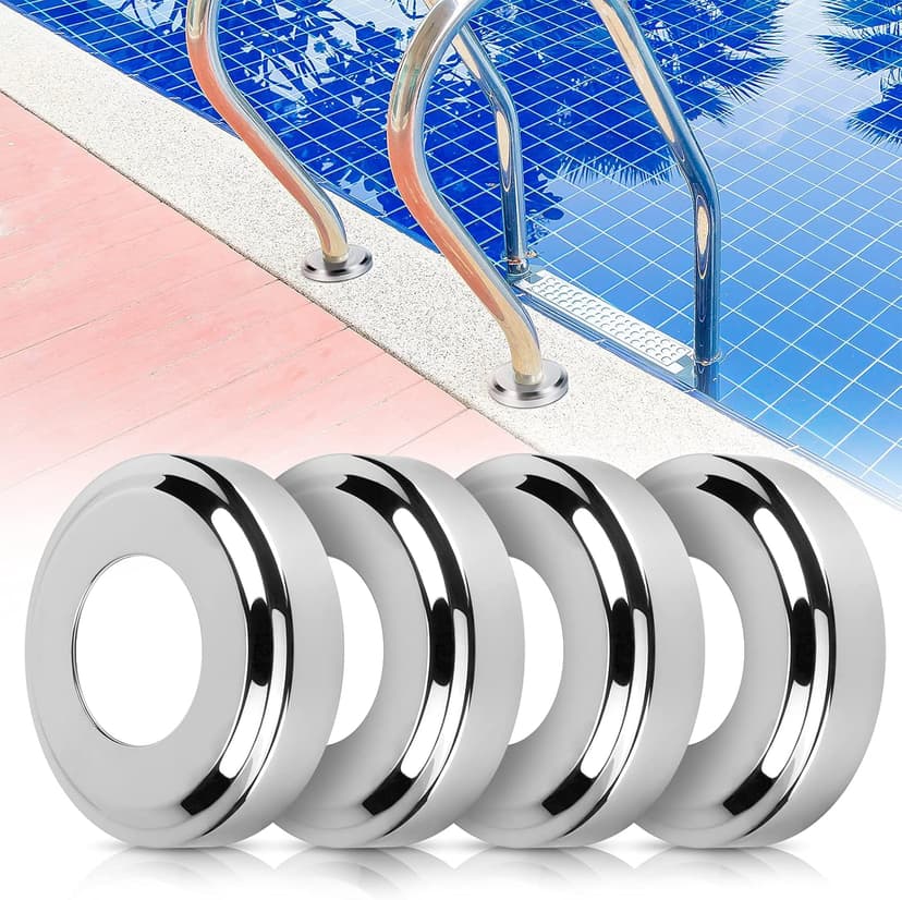 Universal Fit Pool Ladder Escutcheon Plates 4Pack,Blasoul Stainless Steel Cover Plate for 1.9" Inground Pool Handrail