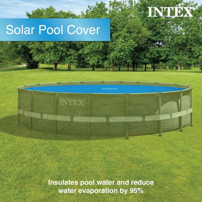 INTEX 28013E Solar Pool Cover: for 15ft Round Easy Set and Metal Frame Pools – Insulates Pool Water – Reduces Water Evaporation – Keeps Debris Out – Reduces Chemical Consumption