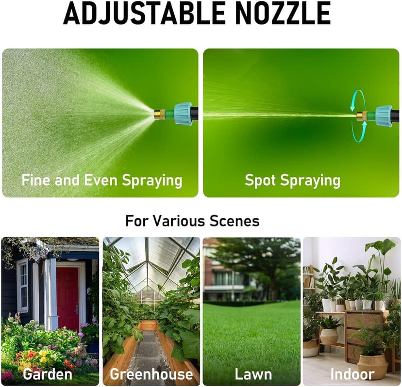 Battery Powered Garden Sprayer 2 Gallon, Electric Backpack Sprayer, Weed Yard Lawn Sprayer with 5 Mist Nozzles & Retractable Wand & Adjustable Strap for Lawn, Garden, Yard