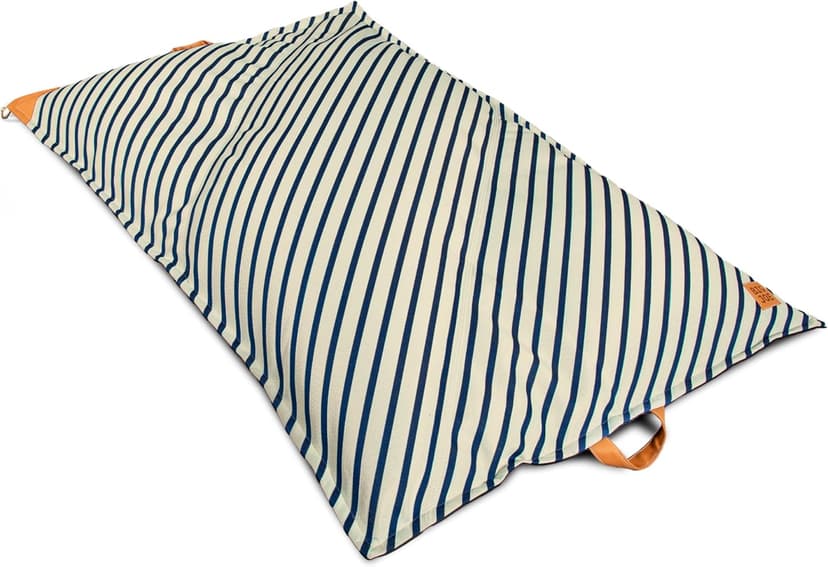 Big Joe Lux Lagoon Lounger Pool Float, Navy and Ivory Cape Stripe, Premier Mesh, Durable UV Protected Polyester Blend, No Inflation Needed