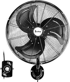 Winado 18 inch Wall Mount Oscillating Fan, High Velocity 3-speed Max 4592 CFM Industrial Wall Fan w/Aluminum Blades for Indoor, Commercial, Residential, Warehouse, Garage