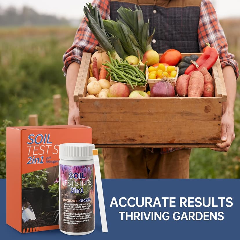 AAwipes Soil pH & Nitrogen Test Kits 2 in 1 Soil Testing Kits with Test Tube 100 Pcs Test Soil for Garden Lawn Grass Flower Vegetable Compost Nutrients Plants (J02-100)