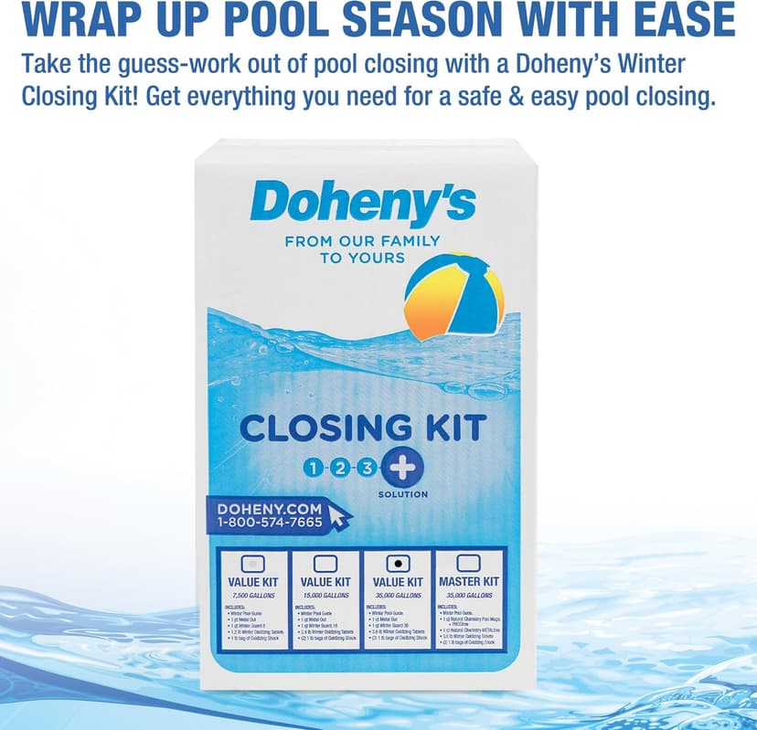 Doheny's Ultimate Pool Closing Kit | Winterizing Chemicals for Above & Inground Pools | Prevents Stains, Rust, Scale & Algae | Treats Up to 15,000 Gallons