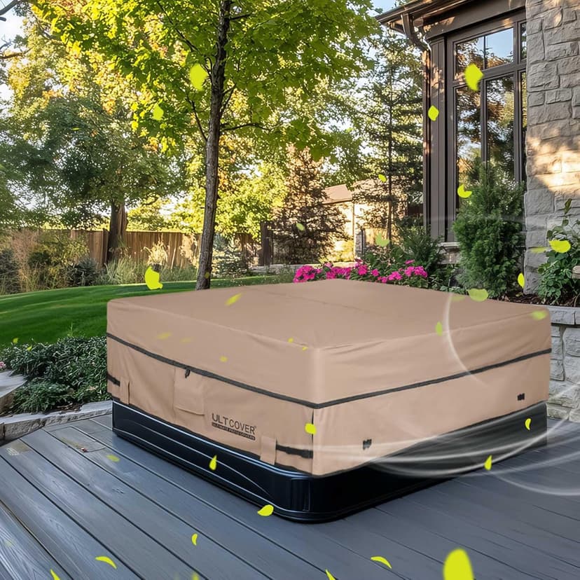ULTCOVER Waterproof 600D Polyester Square Hot Tub Cover Outdoor SPA Covers 90 x 90 inch