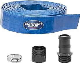 Superior Pump 99621 Lay-Flat Discharge Hose Kit, 1-1/2-Inch by 25-foot