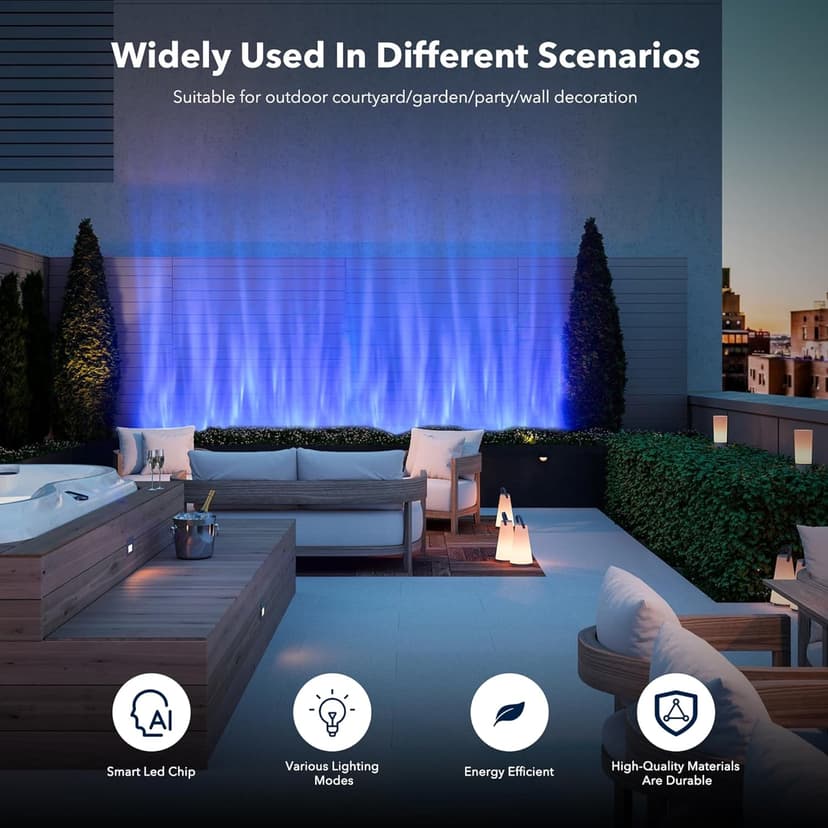 Ocean Wave Projector, 40in Water Effect Light, Ambient Lighting Outdoor Wall Lights, Creative Color Bubble Wall Wave Light Outdoor Waterproof, Led Lights Decorations for Home Outside