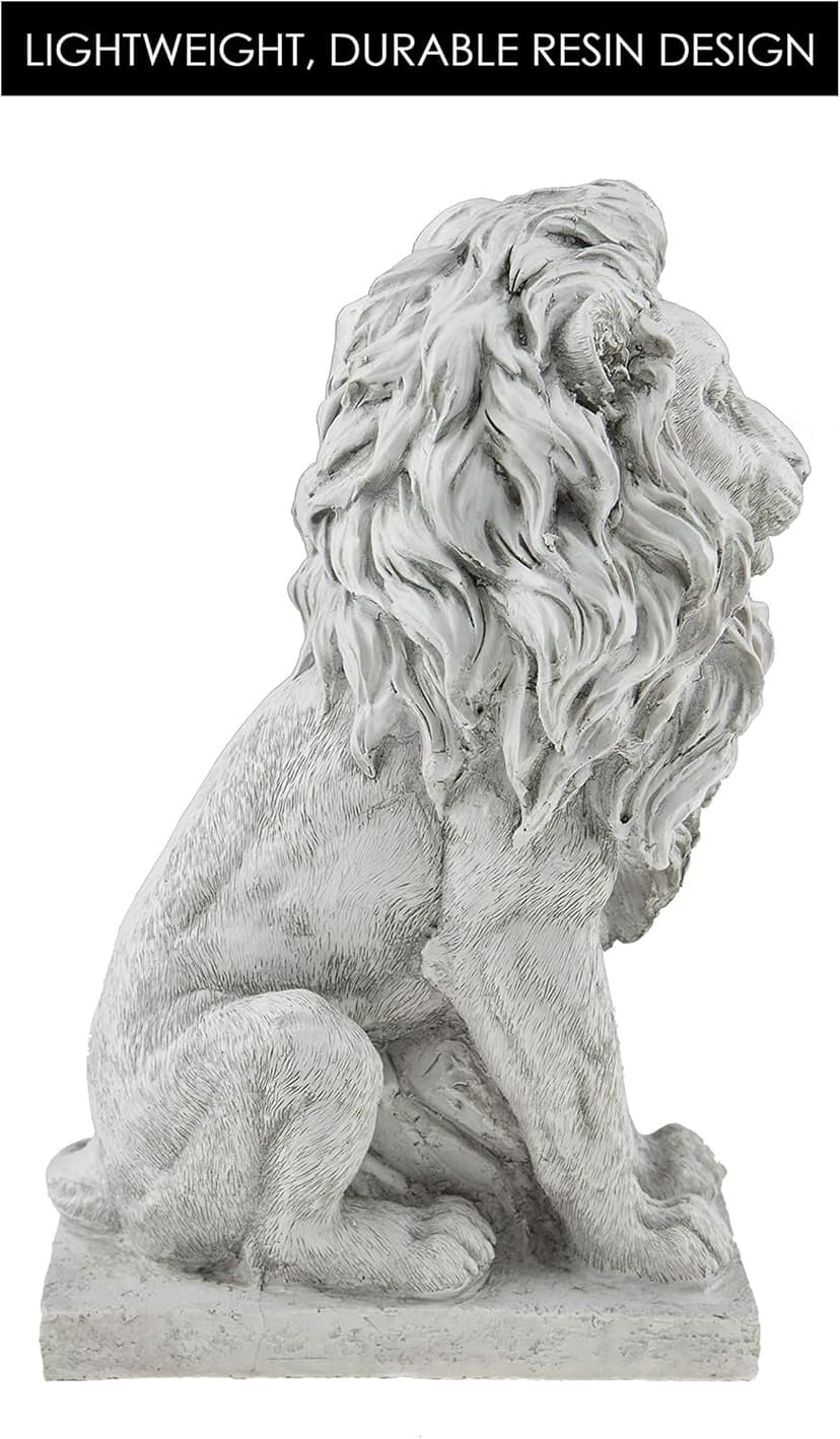 Lion Resin Garden Statue | Outdoor Indoor Figurine Gift Decoration for Home Décor, Patio, Yard, and Garden