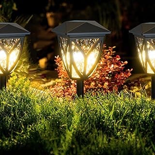 Ensenior 8-Pack Solar Lights Outdoor, 3000K LED Solar Garden Lights for Pathway, Yard, Patio, Walkway, Planter, Waterproof, Energy-Efficient Landscape Lighting