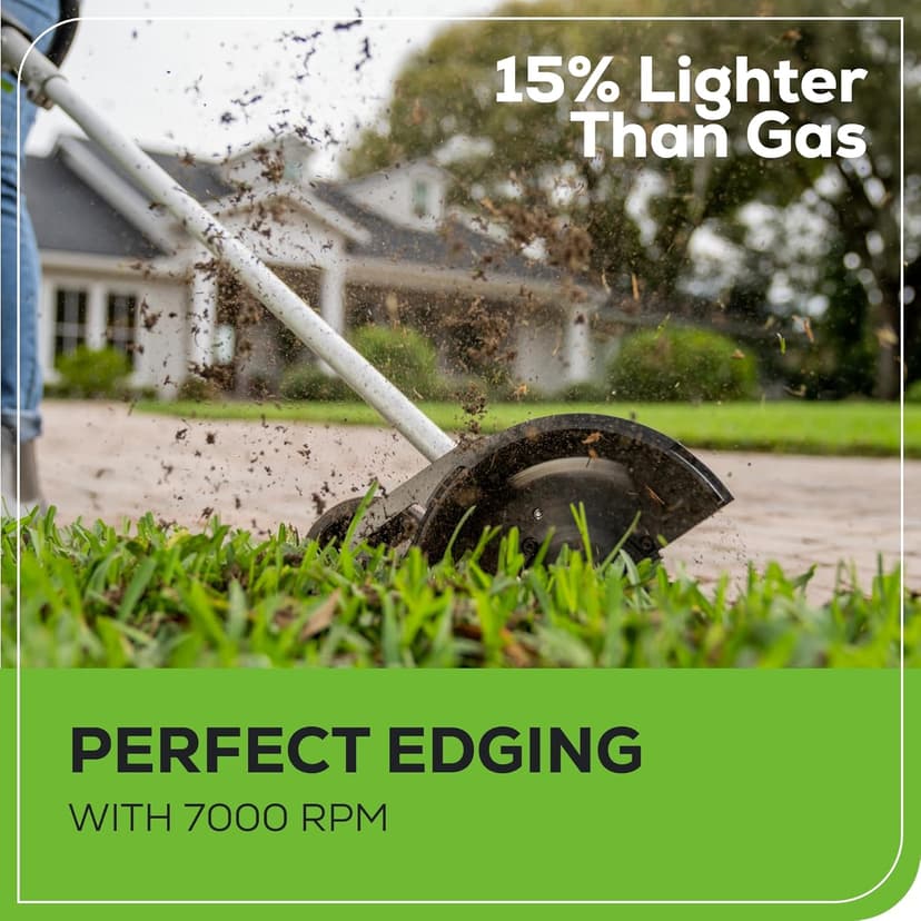 Greenworks 60V 8" Brushless Cordless Edger, 2.0 Ah Battery and Charger Included