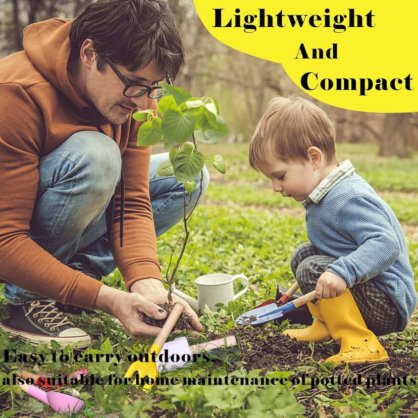 6-Piece Garden Tools Set for Kids,Children Beach Sandbox Toy,Including Cylinder Scoop, Trowel, Spoon, Fork, Rake & Shovel for Kids