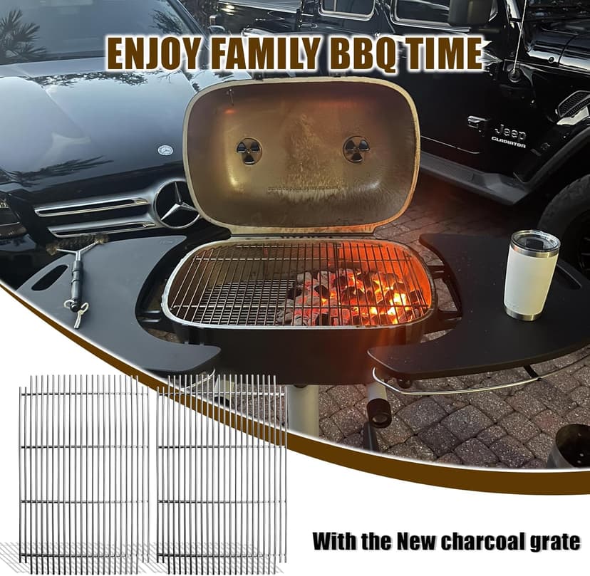 SafBbcue Charcoal Grate for PK99010 Grill Charcoal Grate for PK Grills 99010 Replacement Charcoal Grate for Series 300, 3714, 3611 PK Grill Smoker Durable Steel Charcoal Grate, 20” x 12 1/2”